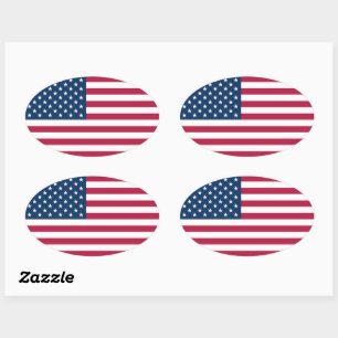 United States of America USA flag patriotic Oval Sticker