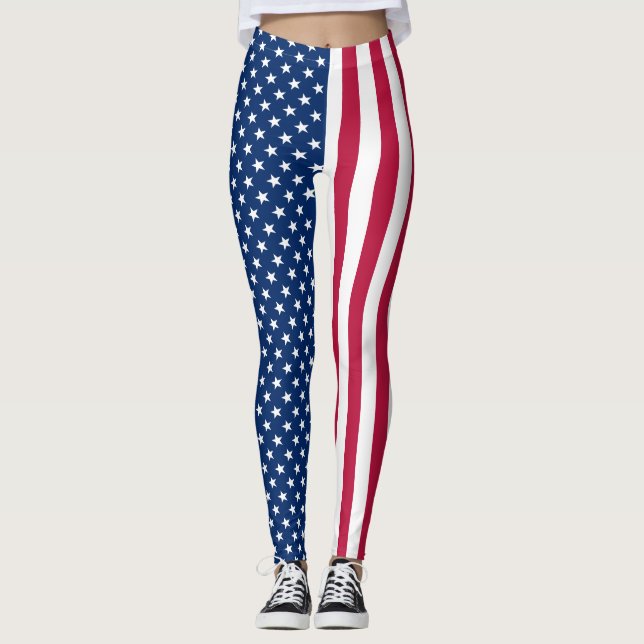 United States of American flag pattern Leggings (Front)