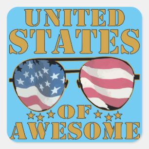 United States Of Awesome Square Sticker