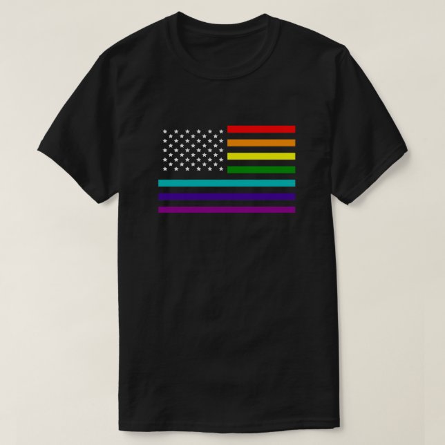 UNITED STATES OF EQUALITY RAINBOW FLAG T-Shirt (Design Front)