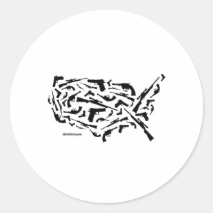 United States of Guns Classic Round Sticker