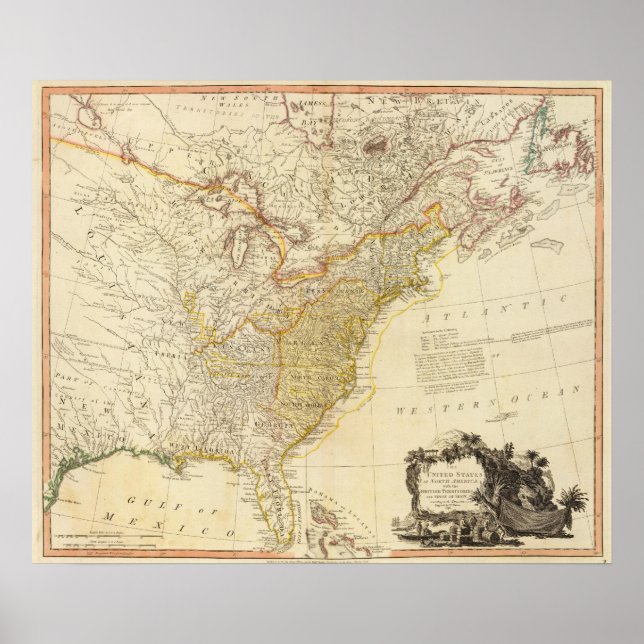 United States of North America Atlas Map Poster (Front)