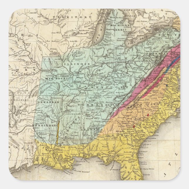 United States of North America Square Sticker (Front)