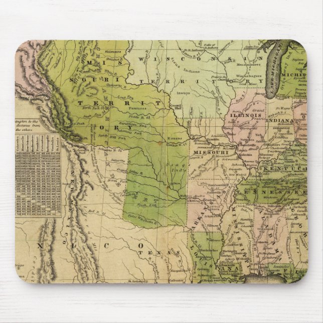United States Olney Map Mouse Mat (Front)