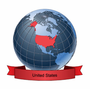 United States On The Globe Photo Sculpture Magnet