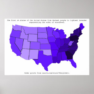 United States Order of Statehood, shades of purple Poster