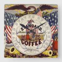 United States Our Standard Coffee Square Wall Cloc