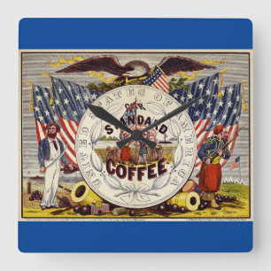 United States Our Standard Coffee Square Wall Clock