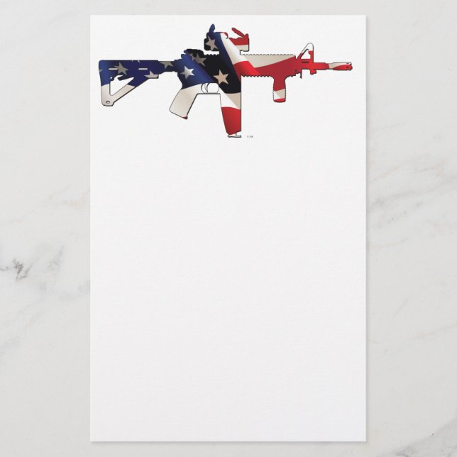United States, Patriot, Flag and Military Stationery (Front)