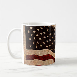 United States Patriotic USA Rustic American Flag Coffee Mug