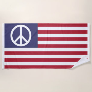 United States Peace Flag Beach Towel
