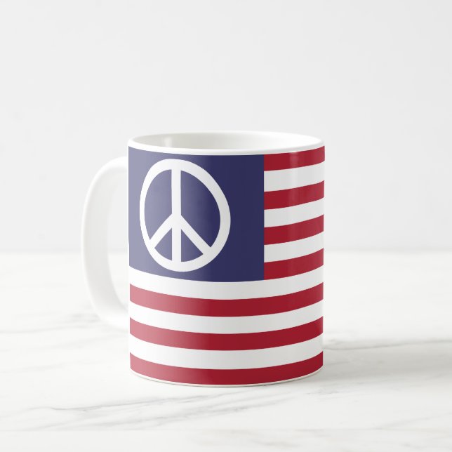 United States Peace Flag Coffee Mug (Front Left)
