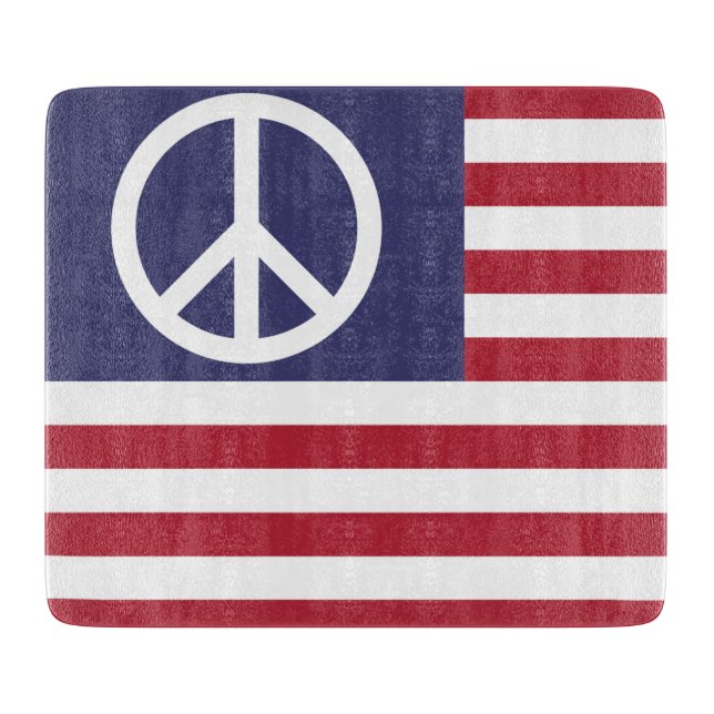 United States Peace Flag Cutting Board (Front)