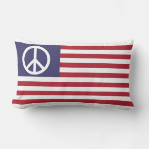 United States Peace Flag Lumbar Cushion