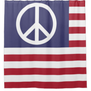 United States Peace Flag Shower Curtain