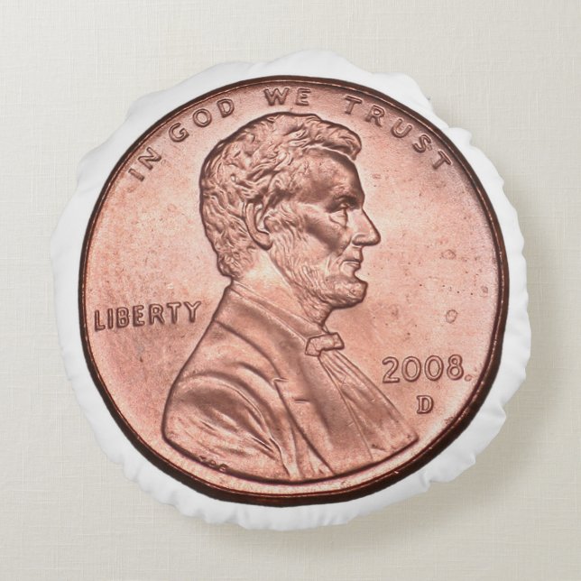 United States Penny Round Cushion (Back)