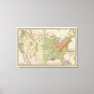 United States Population Density, 1890 Canvas Print