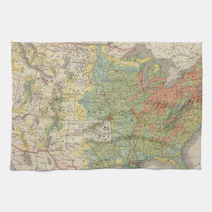 United States Population Density, 1890 Tea Towel