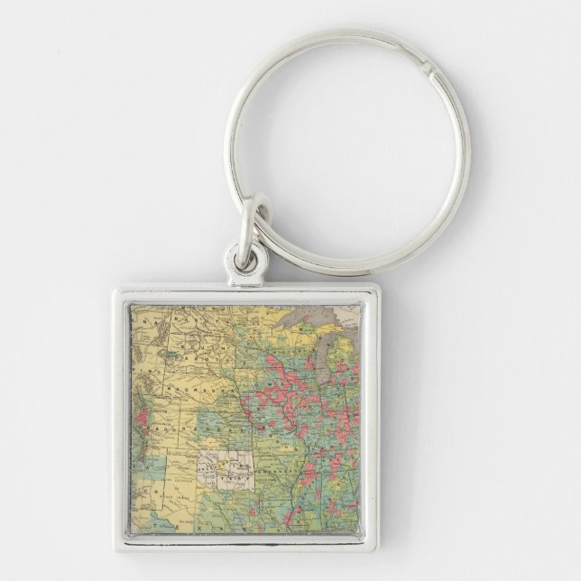 United States Population Increase, 1880-1890 Key Ring (Front)