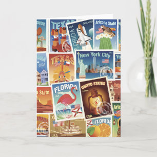 United States Postage Stamps Card