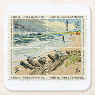 United States Postage Stamps Coaster Set