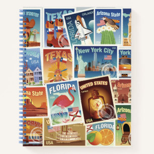 United States Postage Stamps Notebook