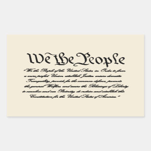 United States Preamble Rectangular Sticker