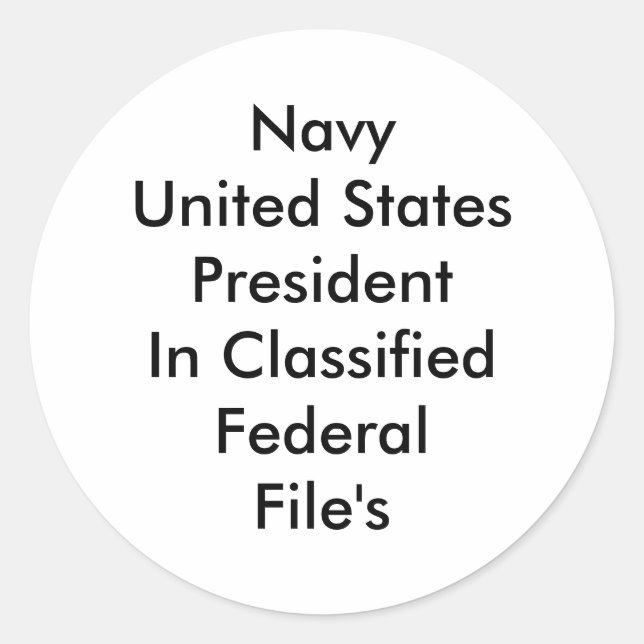 United States President Classic Round Sticker (Front)