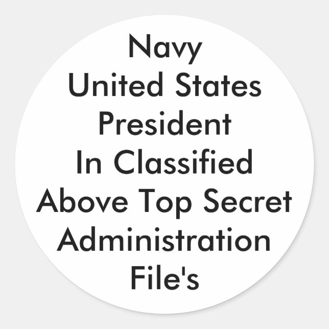 United States President Classic Round Sticker (Front)