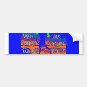 United States Psychedelic Hope: Blue Unity Art Bumper Sticker