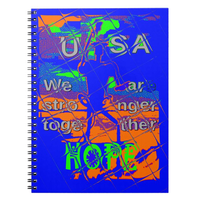 United States Psychedelic Hope: Blue Unity Art Notebook (Front)