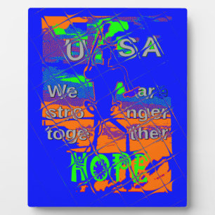 United States Psychedelic Hope: Blue Unity Art Plaque