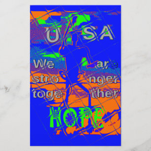 United States Psychedelic Hope: Blue Unity Art Stationery