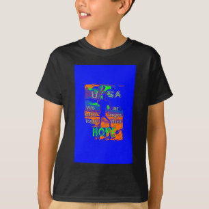 United States Psychedelic Hope: Blue Unity Art T-Shirt