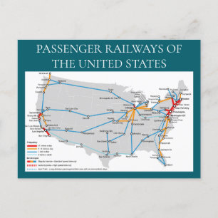United States Railways Map Postcard