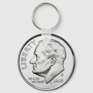 United States Roosevelt Dime Key Ring