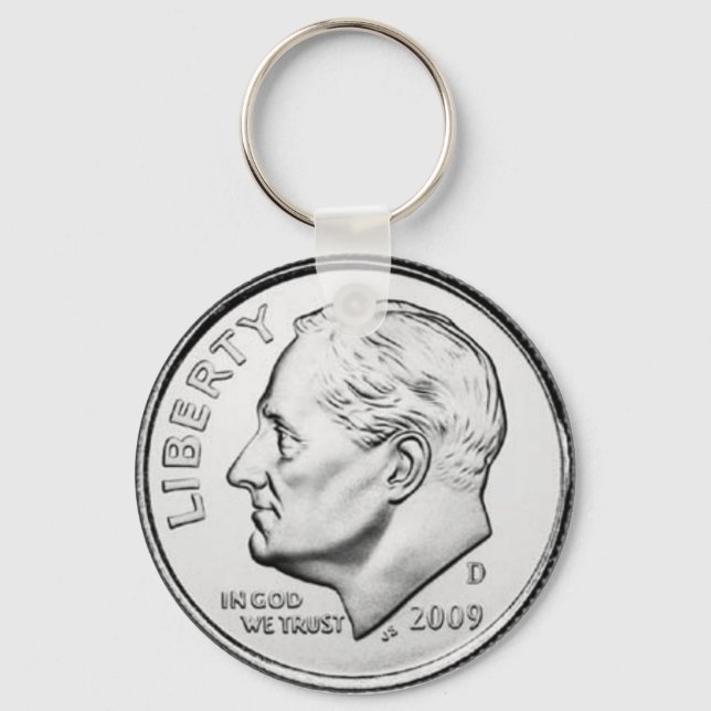 United States Roosevelt Dime Key Ring (Front)