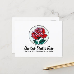 United States Rose Postcard