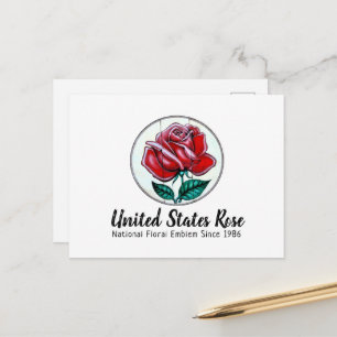 United States Rose Postcard