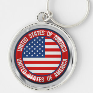 United States Round Emblem Key Ring