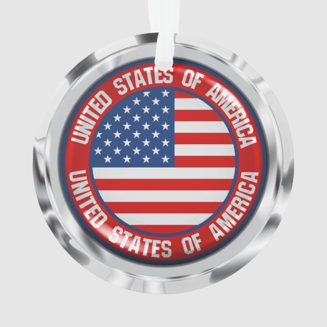 United States Round Emblem Ornament (Back)