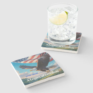 United States Semiquincentennial Eagle • 1776–2026 Stone Coaster