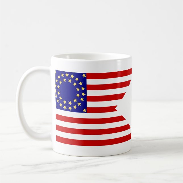 United States Seventh Cavalry Battle Guidon Flag Coffee Mug (Left)