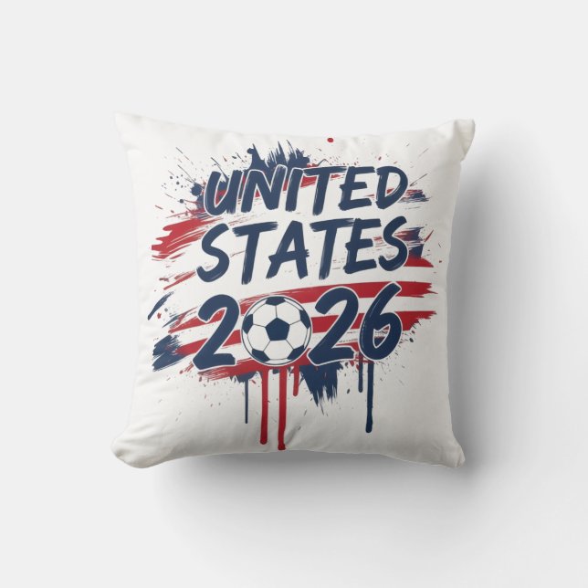 United States Soccer 2026 World Cup Fan Graphic  Cushion (Front)