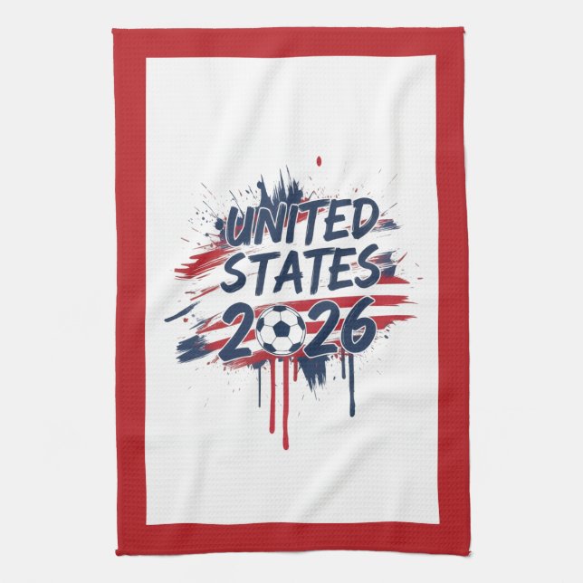 United States Soccer 2026 World Cup Fan Graphic Tea Towel (Vertical)