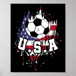 United States Soccer American Footbyll Usa Futbol Poster