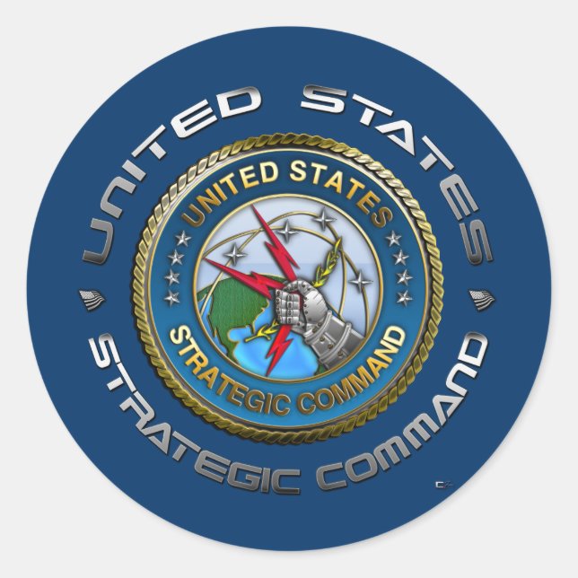 United States Strategic Command Classic Round Sticker (Front)