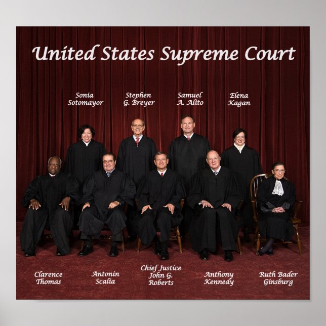 United States Supreme Court Justices Poster (Front)