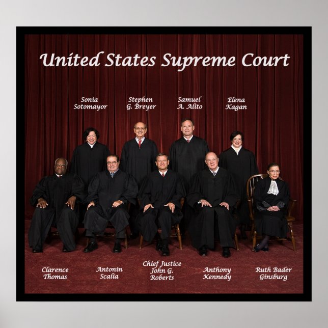 United States Supreme Court Justices Poster (Front)