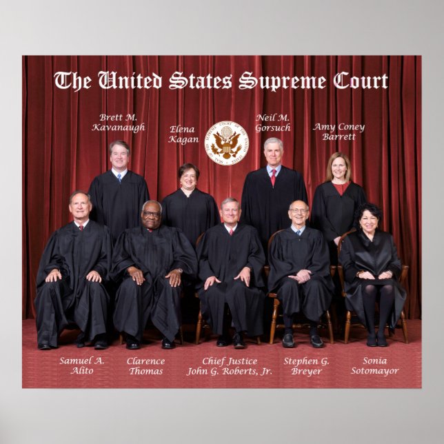 United States Supreme Court Justices & Seal 2021 Poster (Front)